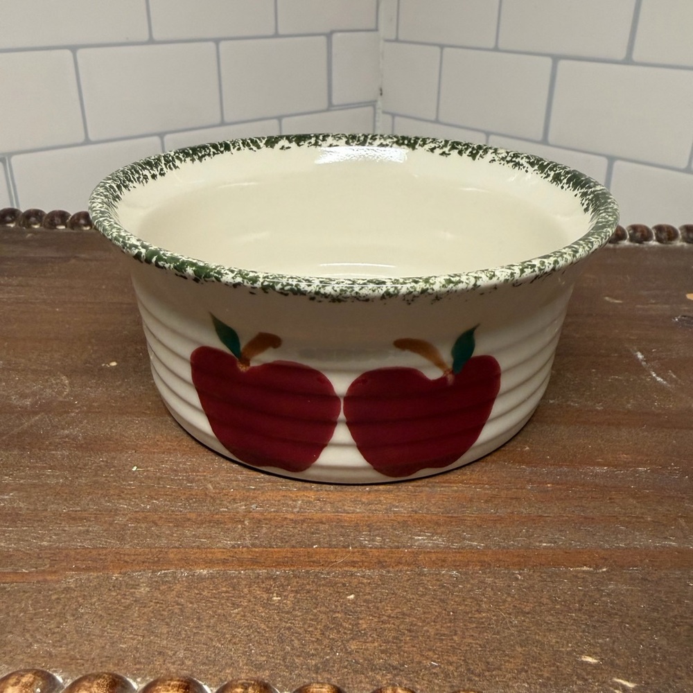 Alco Stoneware Bowl with Red Apple Design